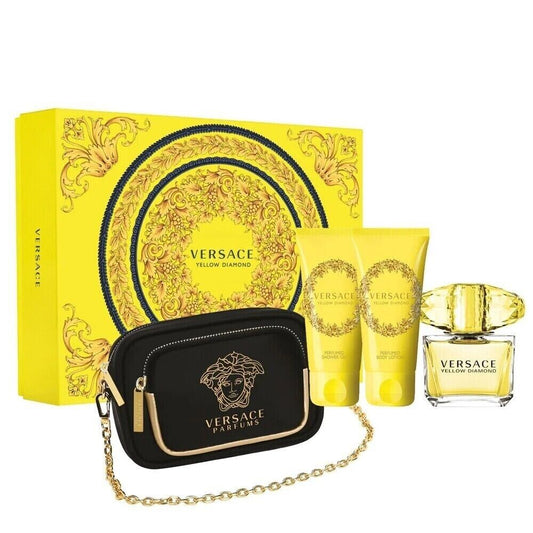 Versace Yellow Diamond EDT (W) / 4 PC SP 90 ML; BL 100 ML; SG 100 ML; Trousse